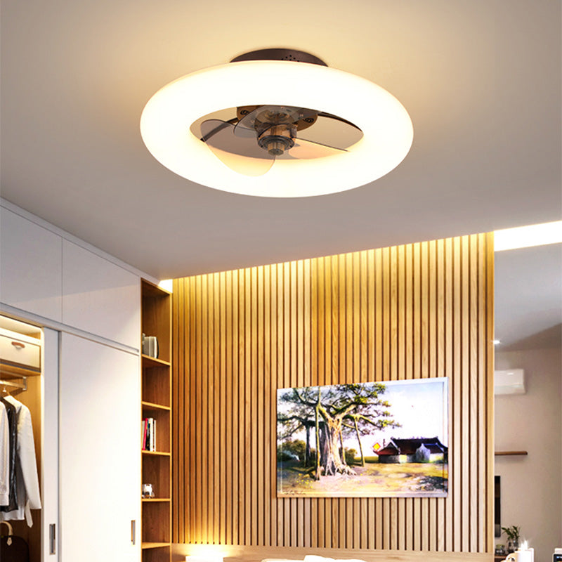 Einfacher stilvoller Donut -förmiger Lüfterlampe Acryl -Esszimmer LED SEMI BUSH Deckenleuchte