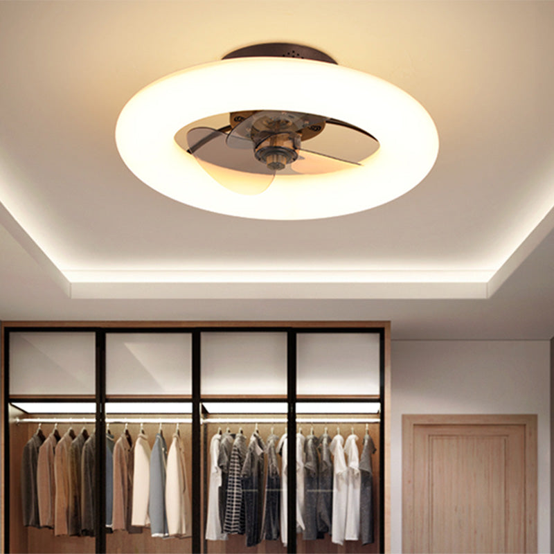 Einfacher stilvoller Donut -förmiger Lüfterlampe Acryl -Esszimmer LED SEMI BUSH Deckenleuchte