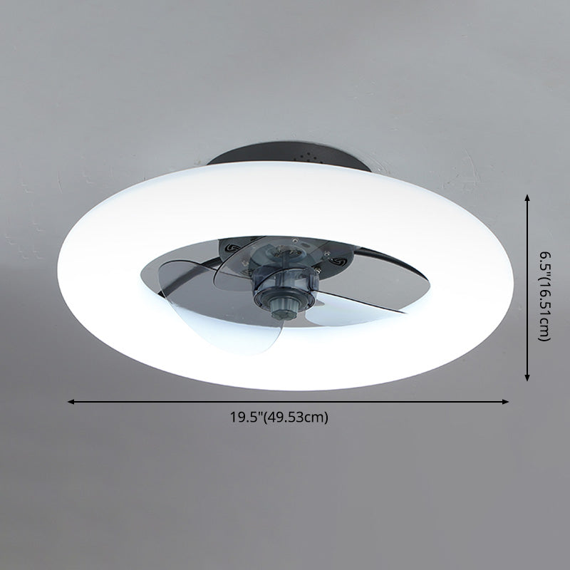 Einfacher stilvoller Donut -förmiger Lüfterlampe Acryl -Esszimmer LED SEMI BUSH Deckenleuchte