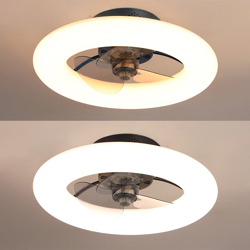 Einfacher stilvoller Donut -förmiger Lüfterlampe Acryl -Esszimmer LED SEMI BUSH Deckenleuchte