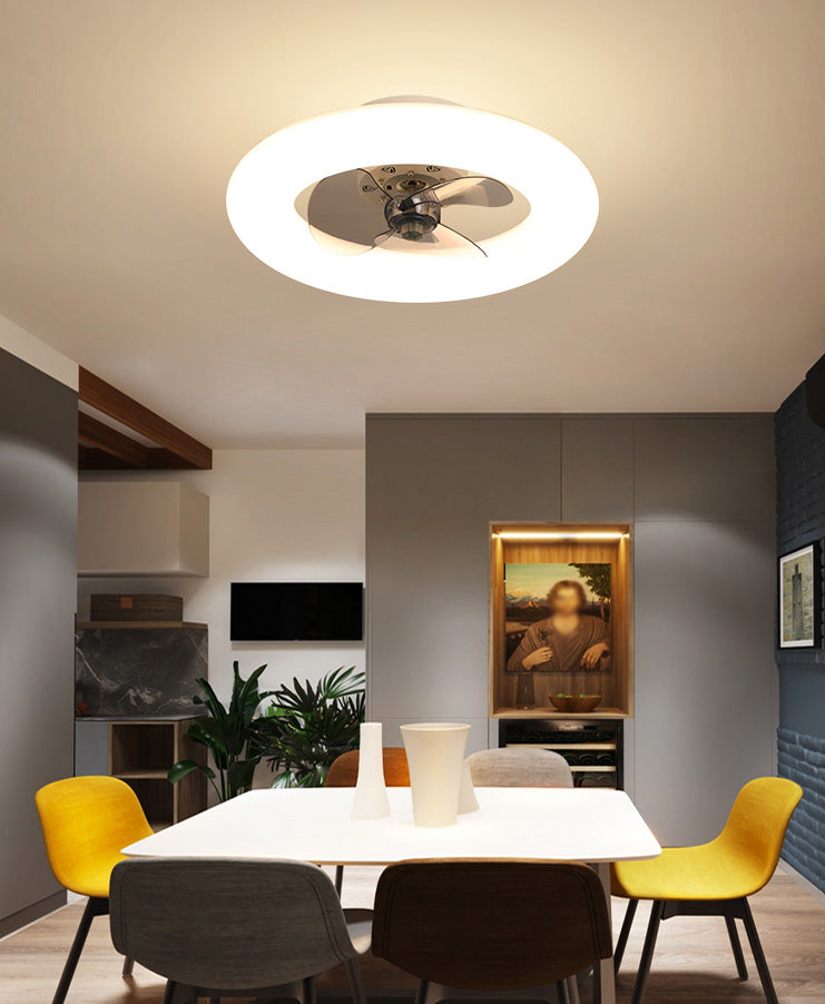 Einfacher stilvoller Donut -förmiger Lüfterlampe Acryl -Esszimmer LED SEMI BUSH Deckenleuchte