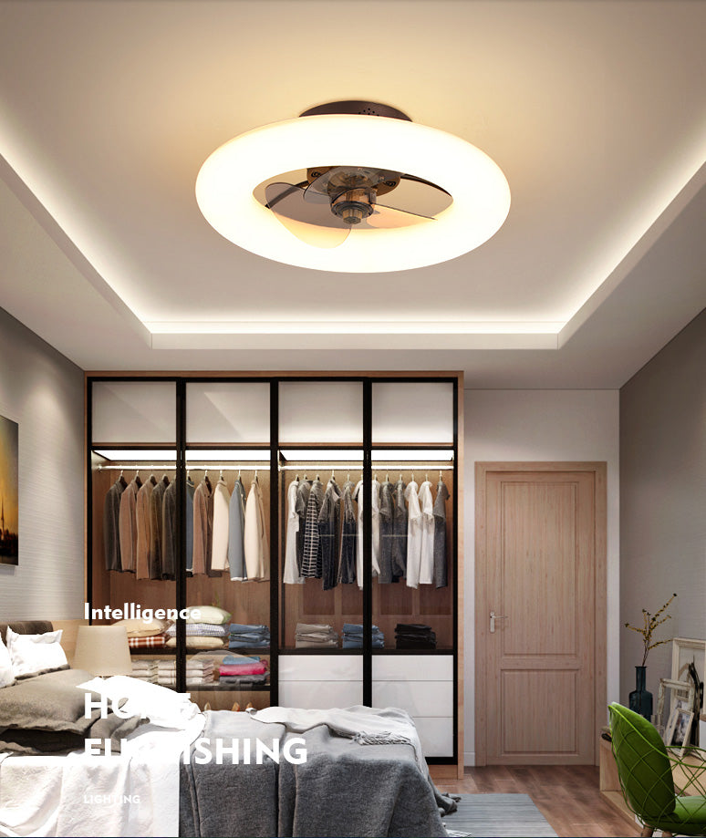 Einfacher stilvoller Donut -förmiger Lüfterlampe Acryl -Esszimmer LED SEMI BUSH Deckenleuchte
