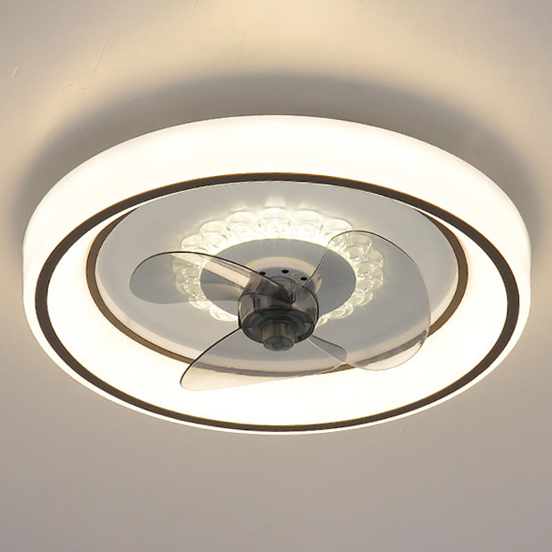 Runde Schlafzimmer Lüfterbeleuchtung Acrylminimalist LED Semi Flush Mount Lampe in Weiß