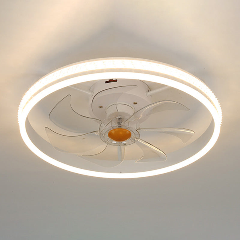 Lampada per ventola a forma di loop semplice camera da letto acrilico semifulco a monte LED