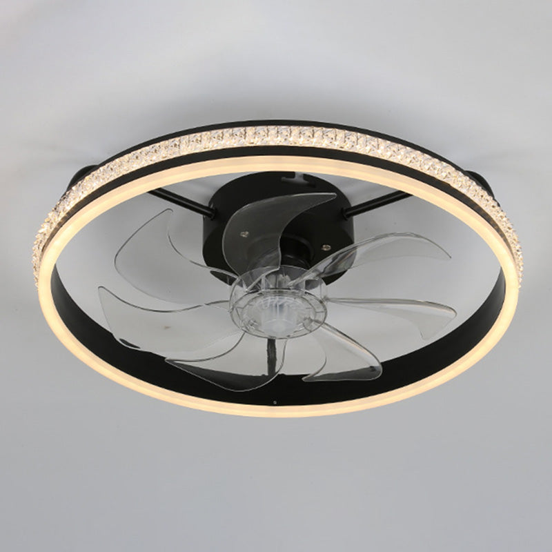 Lampada per ventola a forma di loop semplice camera da letto acrilico semifulco a monte LED