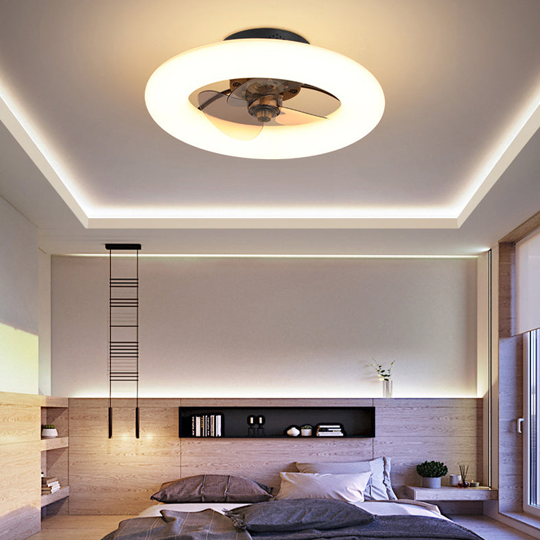 Einfacher stilvoller Donut -förmiger Lüfterlampe Acryl -Esszimmer LED SEMI BUSH Deckenleuchte