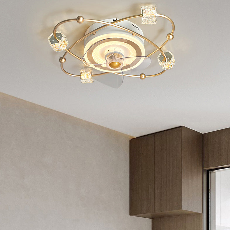 Nordic Round Flush Mount Lüfter Leuchtung Acryl Schlafzimmer LED SEMI Flush Leuchte