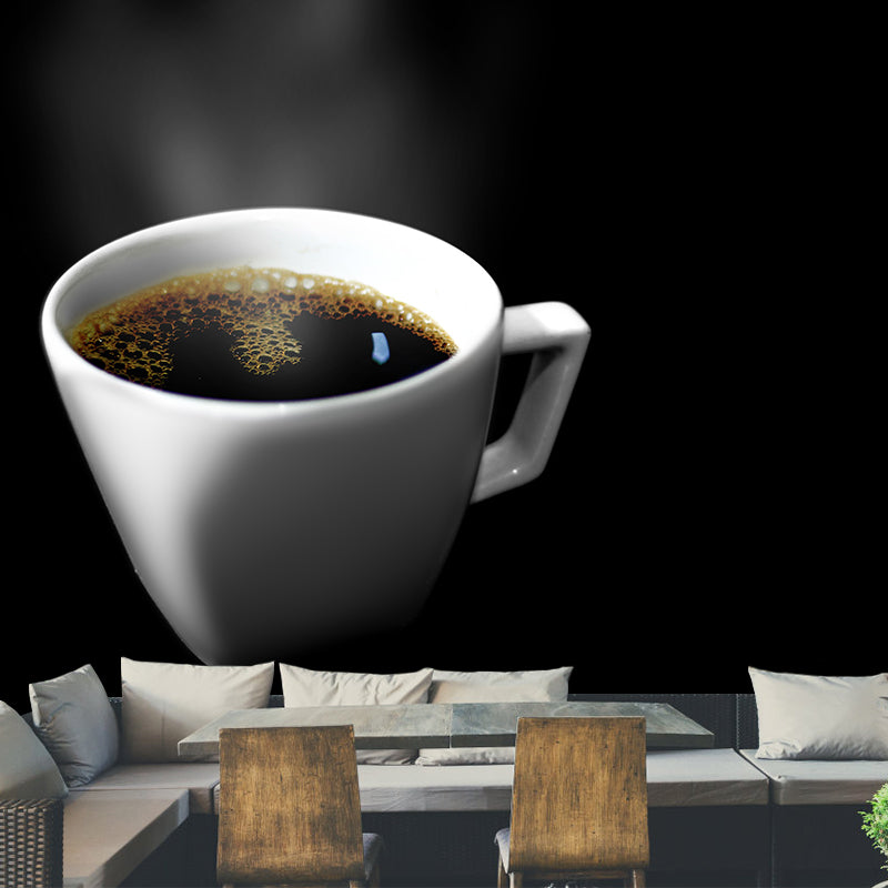 Bitter Coffee Simple Wall Mural for Restaurant Wall Decor, Stain Resistant