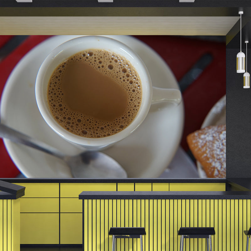 Bitter Coffee Simple Wall Mural for Restaurant Wall Decor, Stain Resistant
