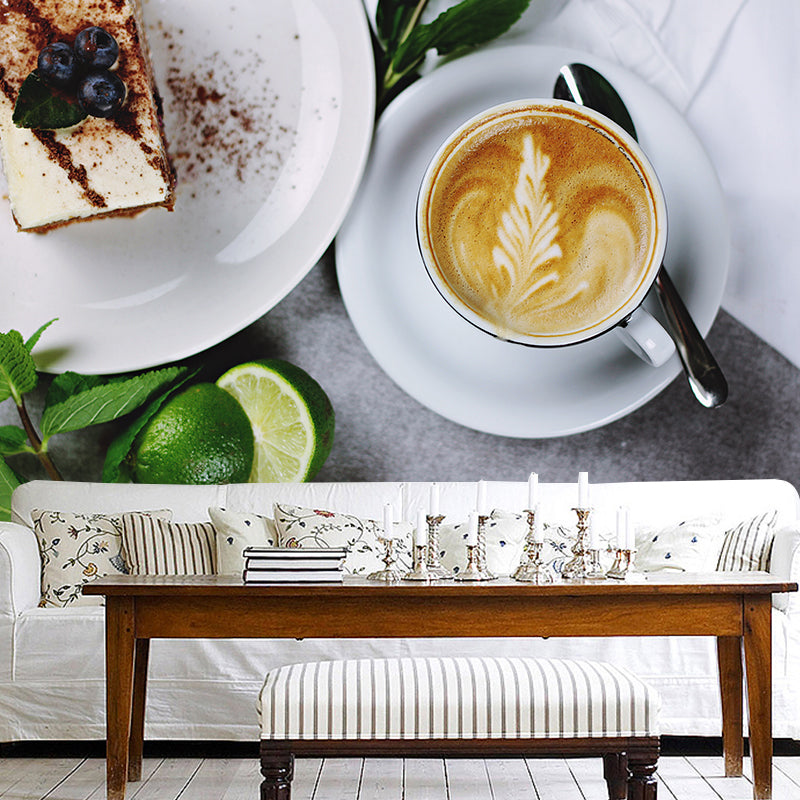 Bitter Coffee Simple Wall Mural for Restaurant Wall Decor, Stain Resistant