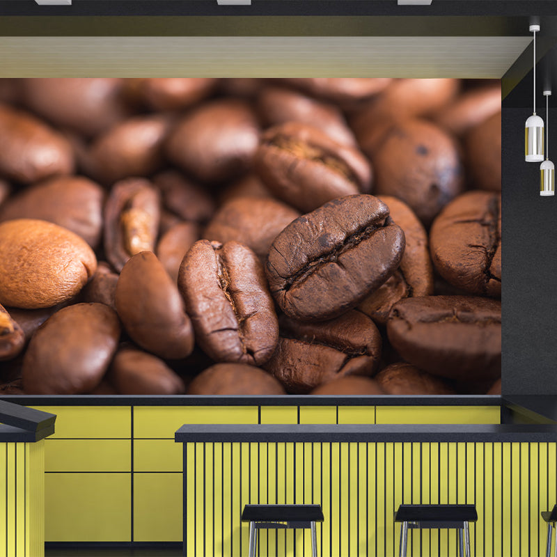 Coffee Beans Simple Wall Mural for Dining Room  Stain Resistant, Made to Measure