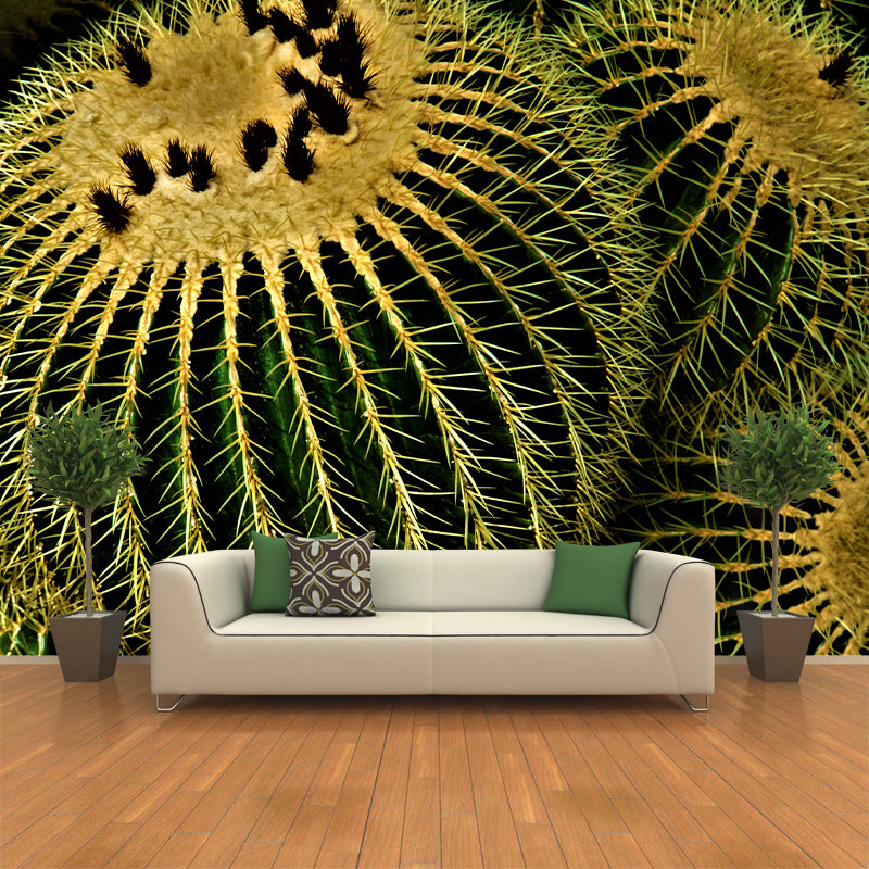 Tropical Plant Cactus Mural Wallpaper Contemporary Wall Covering for Study Room
