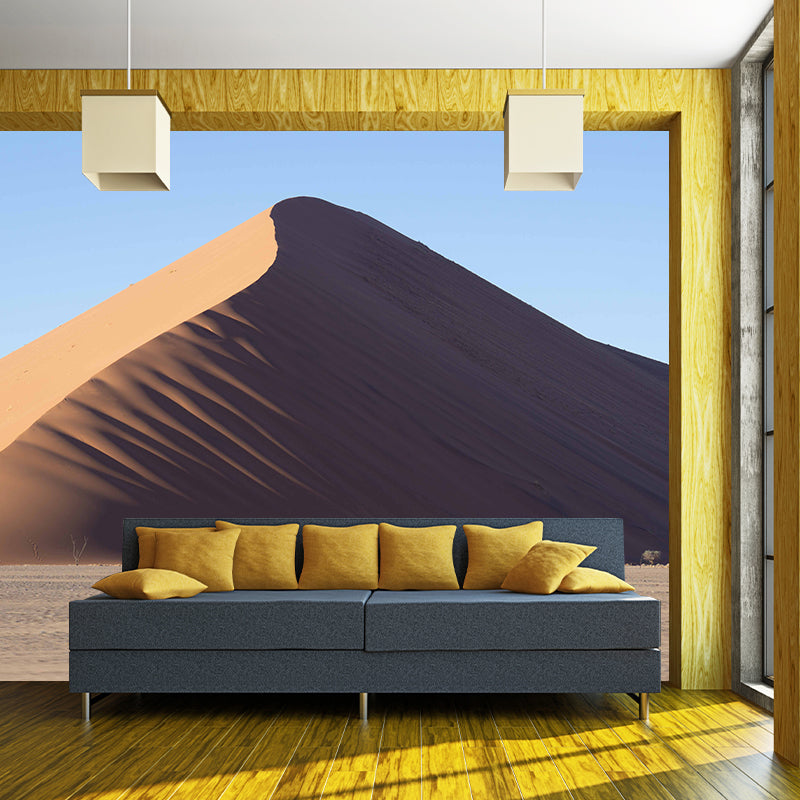Yellow Desert Scenery Mural Moisture Resistant Wall Art for Sleeping Room