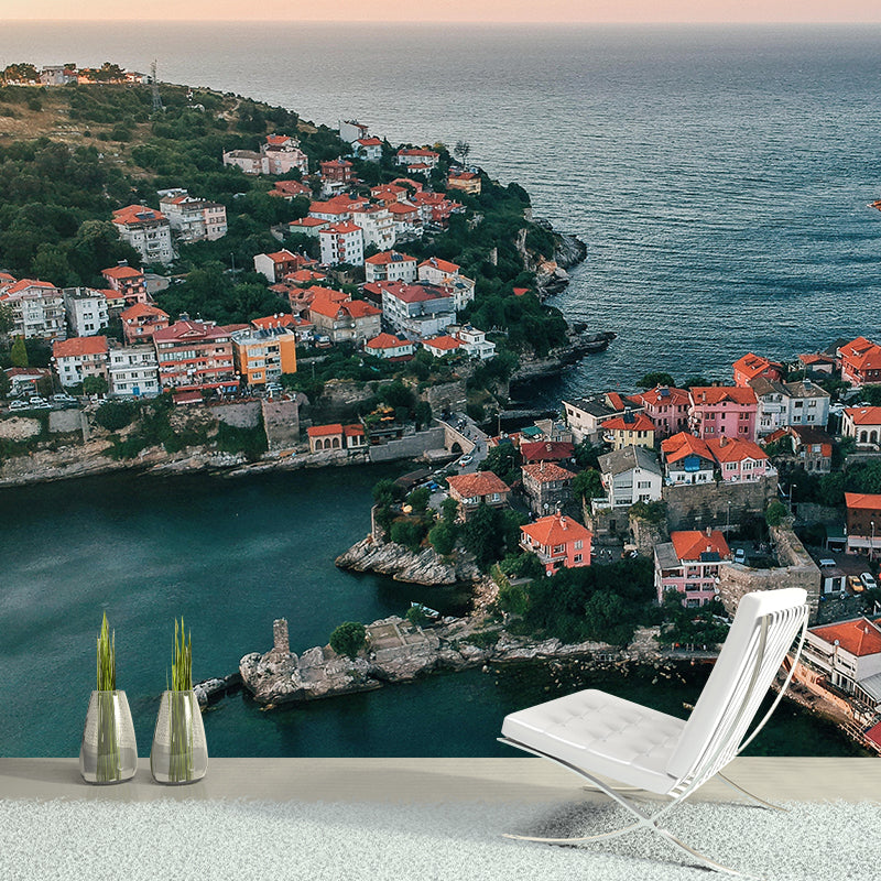 Cityscapes Mural Wallpaper Stain Resistant Wall Covering for Living Room