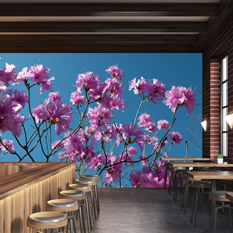 Azalea Flowe Mural Decal Contemporary Wallpaper Eco-friendly Wall Decor for Bedroom