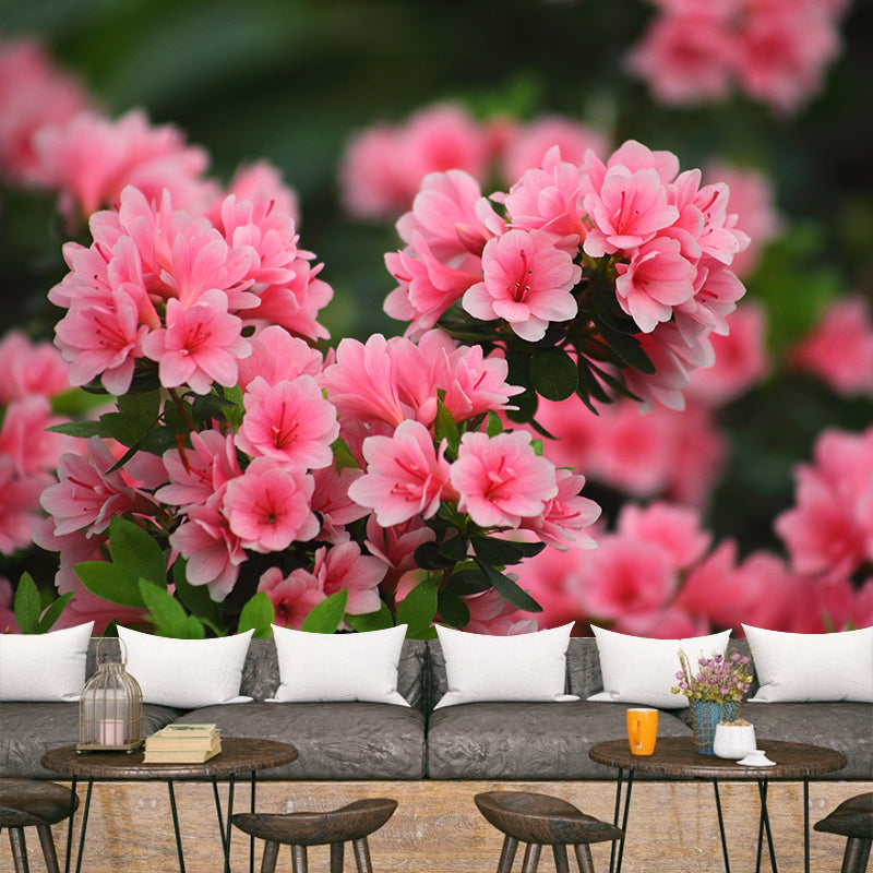 Azalea Flowe Mural Decal Contemporary Wallpaper Eco-friendly Wall Decor for Bedroom