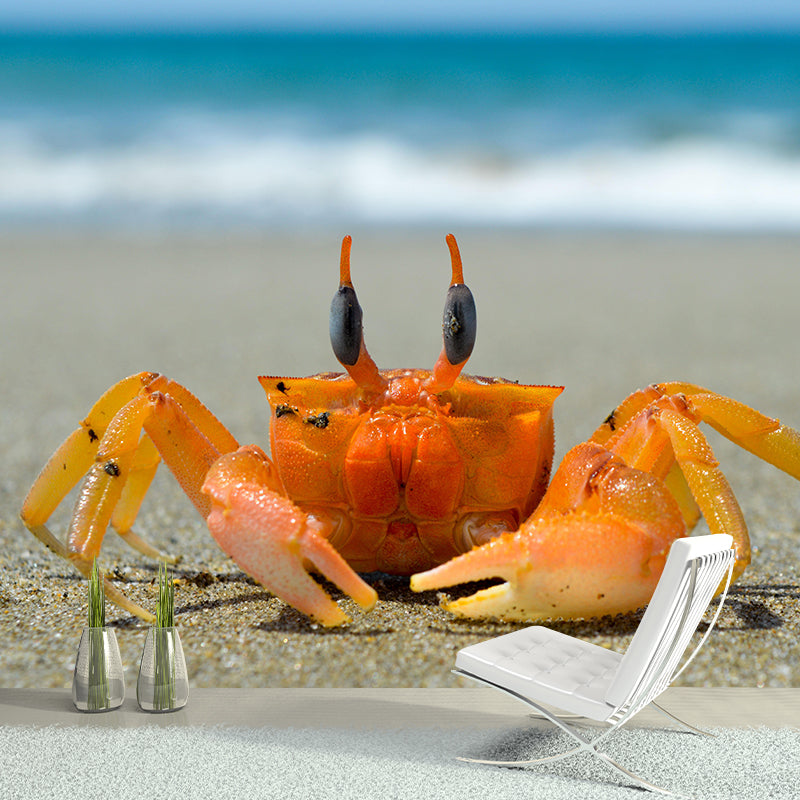 Photography Crab Mural Wallpaper Moisture Resistant Living Room Wall Decor