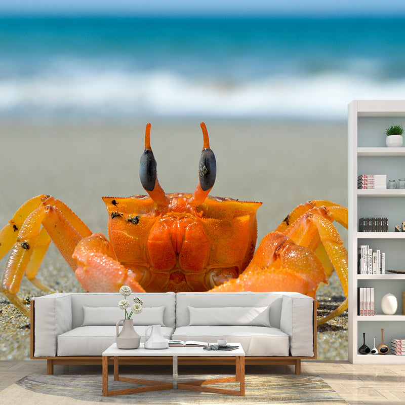 Photography Crab Mural Wallpaper Moisture Resistant Living Room Wall Decor