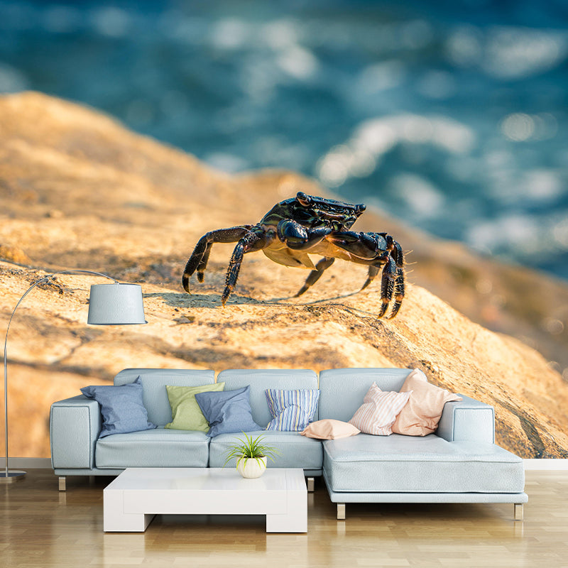 Photography Crab Mural Wallpaper Moisture Resistant Living Room Wall Decor