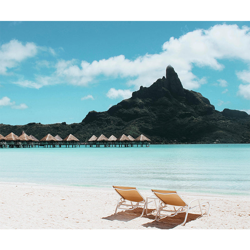 Sandy Beach Coast Wallpaper Mural Contemporary Wall Covering for Bathroom