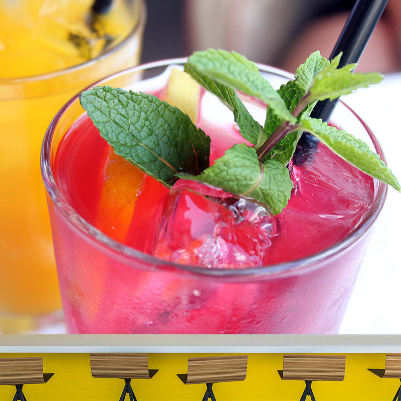 Customized Modern Cocktail Mural Wallpaper Decorative Restaurant Wall Art in Soft Color