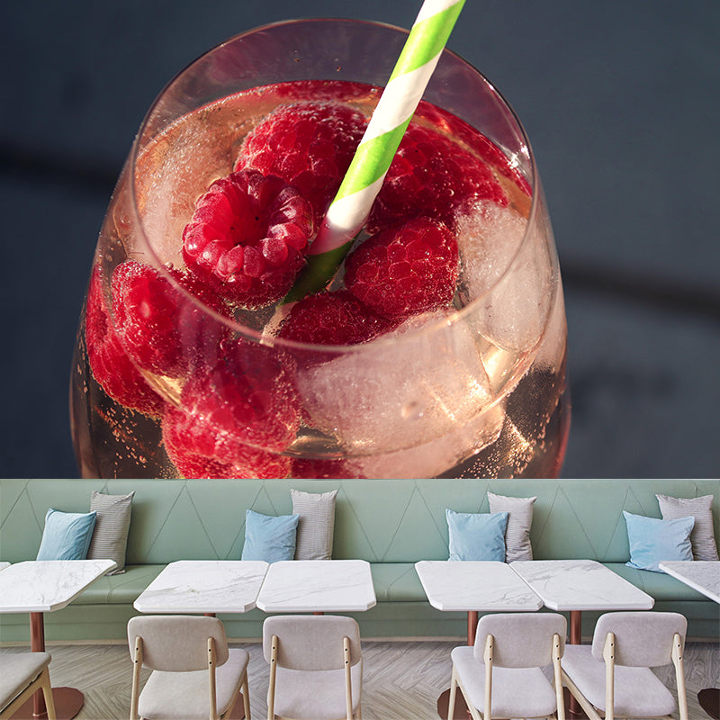 Customized Modern Cocktail Mural Wallpaper Decorative Restaurant Wall Art in Soft Color
