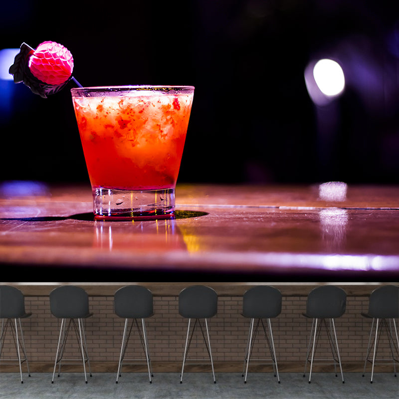 Customized Modern Cocktail Mural Wallpaper Decorative Restaurant Wall Art in Soft Color