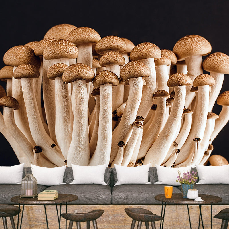 Customized Edible mushrooms Plant Mural Wallpaper Mildew Resistant Wall Decor