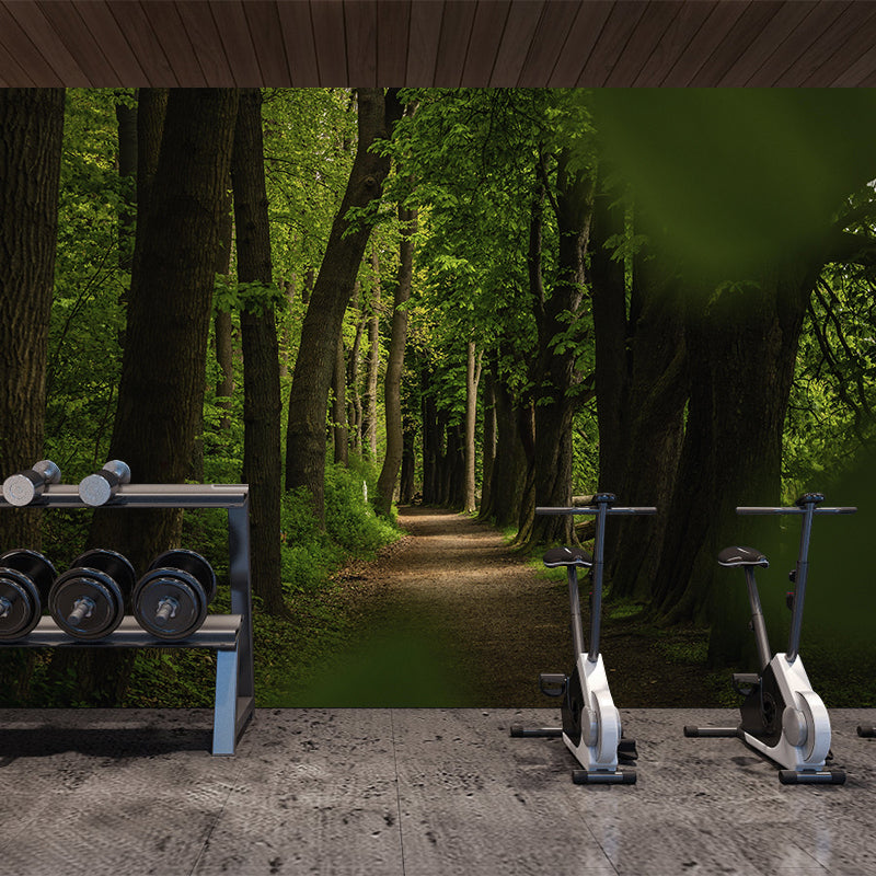 Customized Summer Forest Wall Mural Mildew Resistant Wall Decor for House Interior