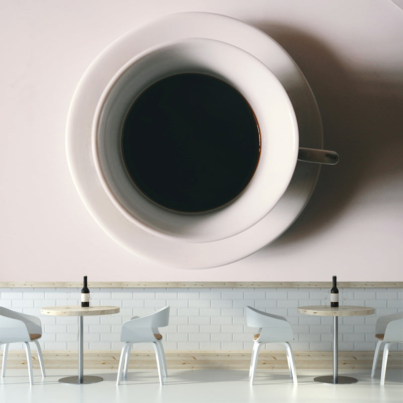 Fragrant Coffee Mural Wallpaper Environment Friendly Decorative Restaurant
