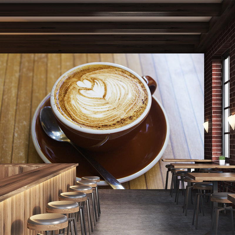 Customized Sweet Dessert Mural Wallpaper Decorative Mildew Resistant Coffee Shop