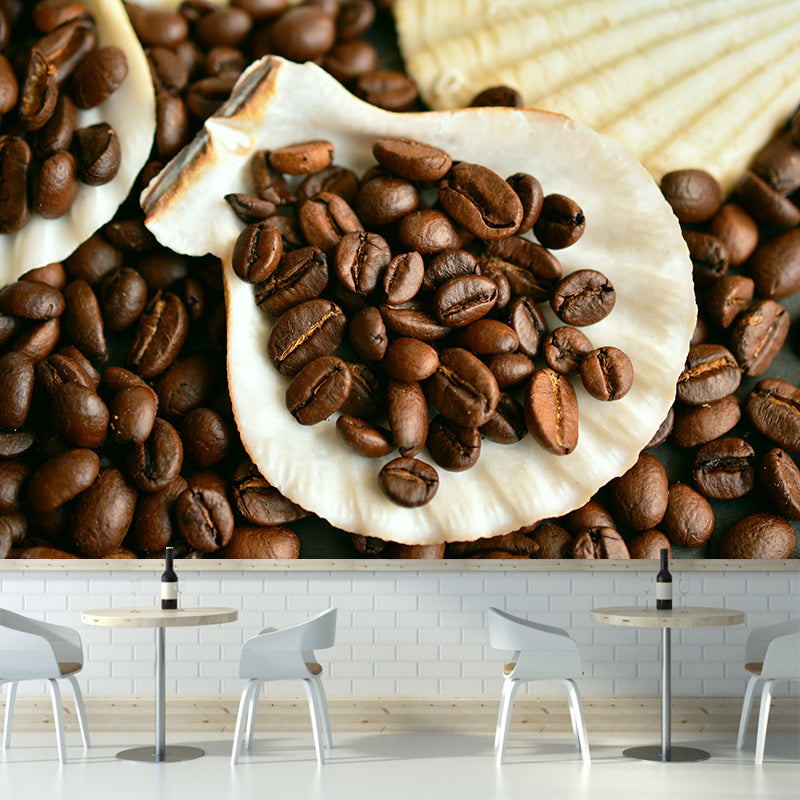 Customized Coffee Beans Mural Wallpaper Commercial Use Decorative Restaurant