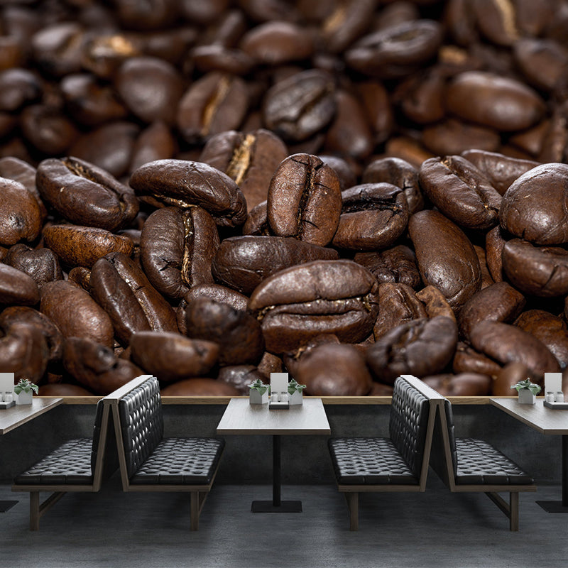 Business Fragrant Coffee Beans Mural Decal Stain Resistant Coffee Shop Wall Covering