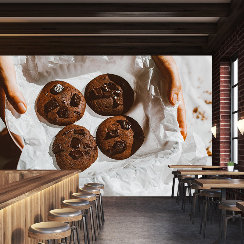 Customized Sweet Cookies Mural Wallpaper Commercial Use Decorative Restaurant