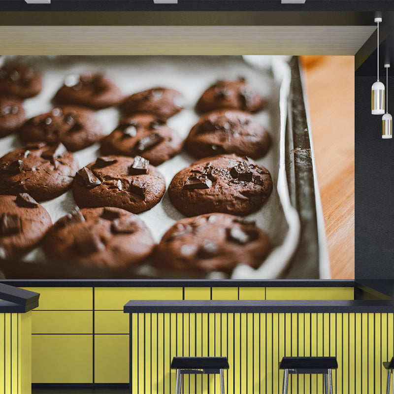 Customized Sweet Cookies Mural Wallpaper Commercial Use Decorative Restaurant