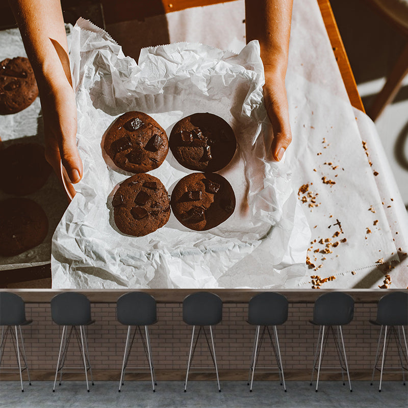 Customized Sweet Cookies Mural Wallpaper Commercial Use Decorative Restaurant