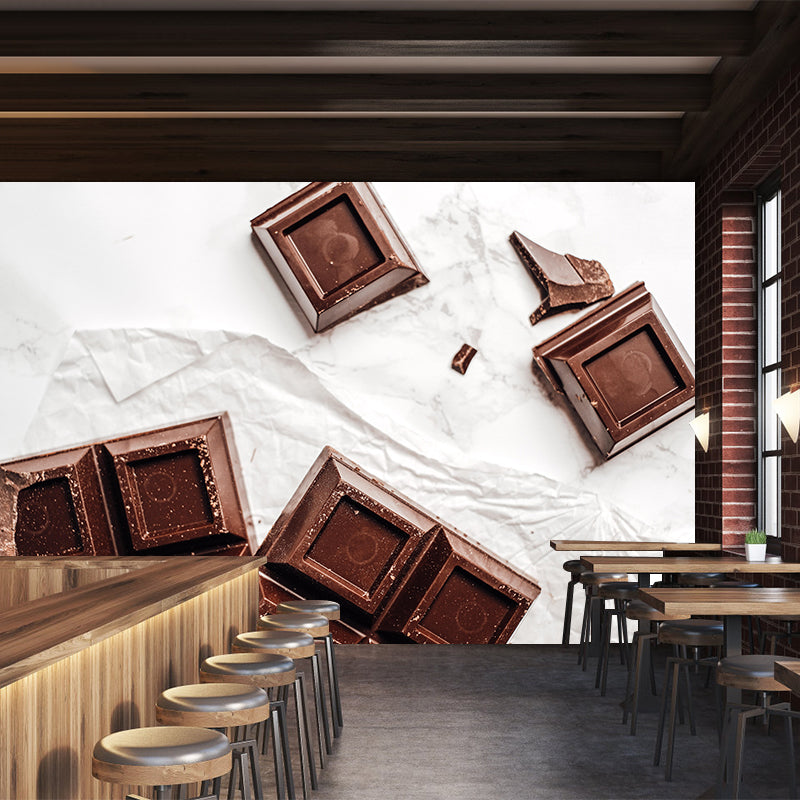 Business Sweet Chocolate Mural Decal Stain Resistant Cake Shop Wall Covering