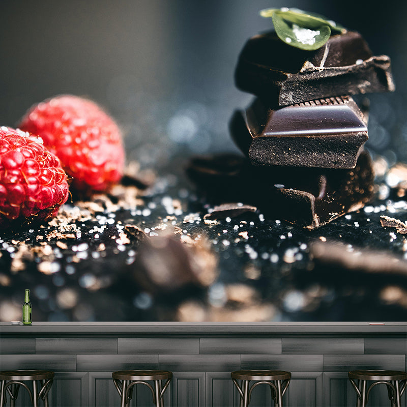 Delicious Chocolate Wall Paper Mural Stain Resistant Wall Covering for Dessert Shop
