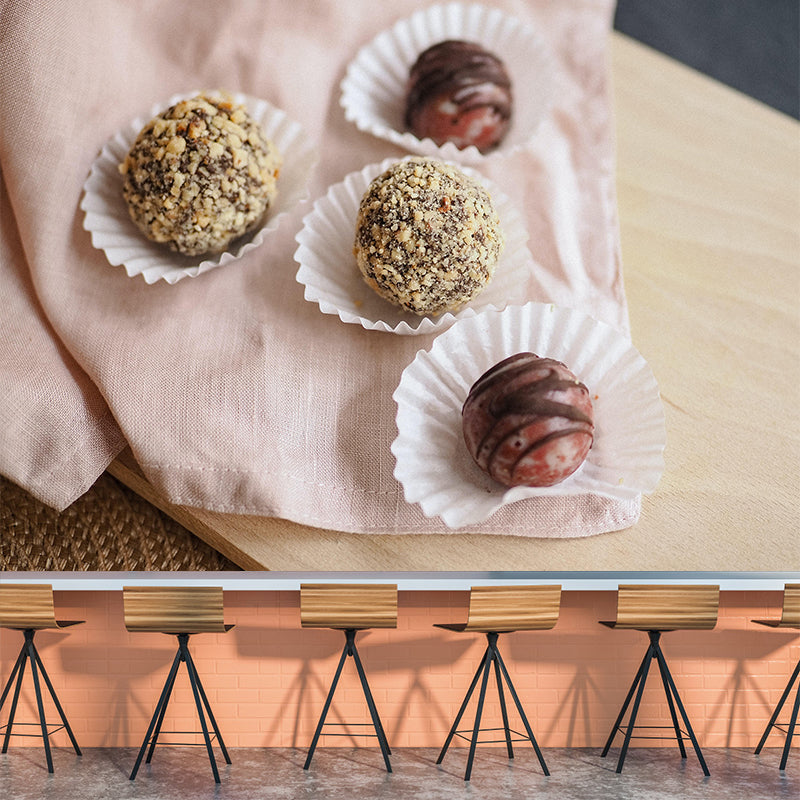 Delicious Chocolate Wall Paper Mural Stain Resistant Wall Covering for Dessert Shop