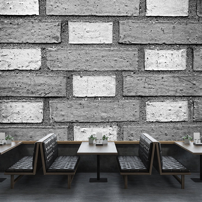 Customized Industrial Style Brick Mural Wall Covering Stain Resistant for Bedroom