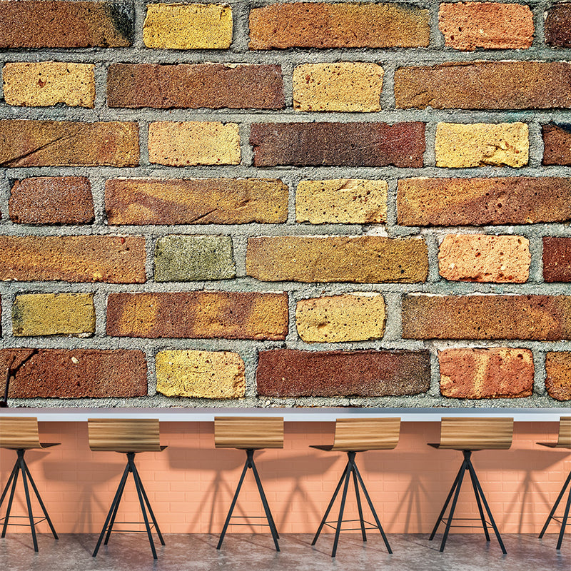 Customized Industrial Style Brick Mural Wall Covering Stain Resistant for Bedroom