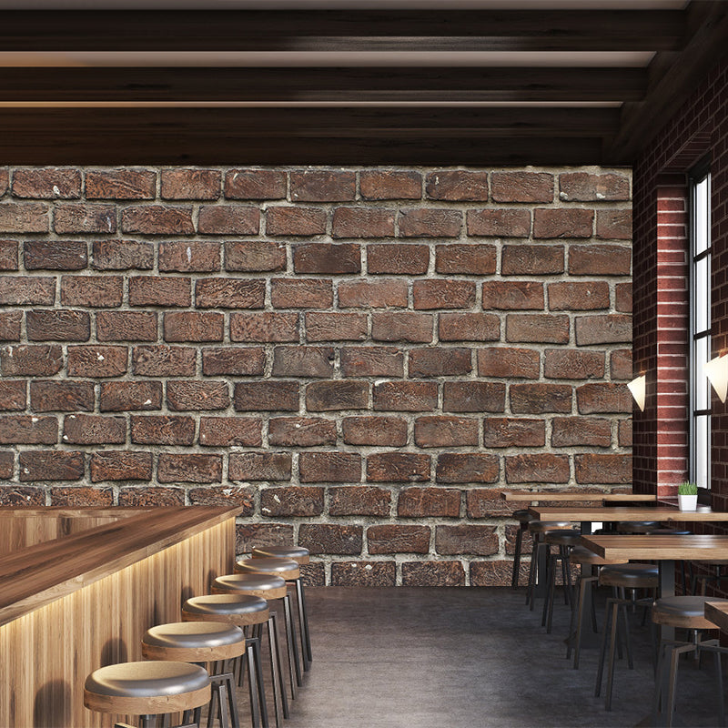 Customized Industrial Style Brick Mural Wall Covering Stain Resistant for Bedroom