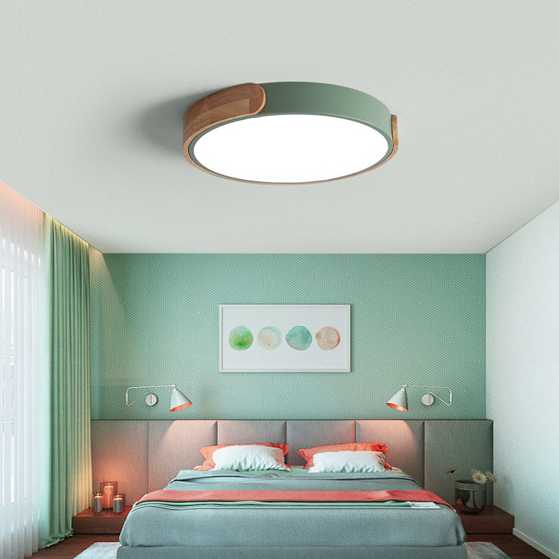 Modern Style 1-Light Flush Mount Light Fixtures Cylinder Metal Flush Ceiling Led Light Fixture