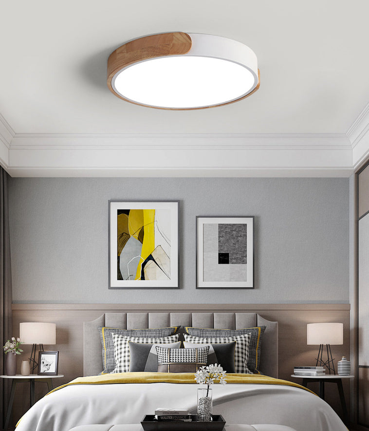 Modern Style 1-Light Flush Mount Light Fixtures Cylinder Metal Flush Ceiling Led Light Fixture