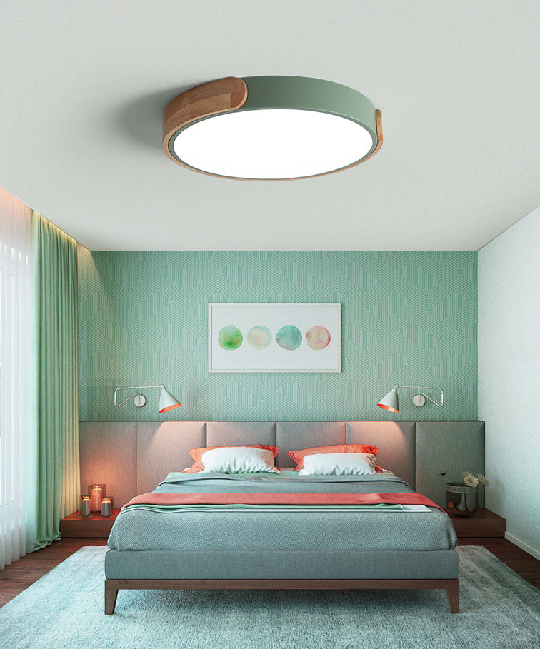 Modern Style 1-Light Flush Mount Light Fixtures Cylinder Metal Flush Ceiling Led Light Fixture