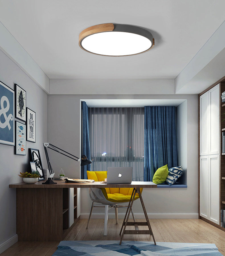 Modern Style 1-Light Flush Mount Light Fixtures Cylinder Metal Flush Ceiling Led Light Fixture