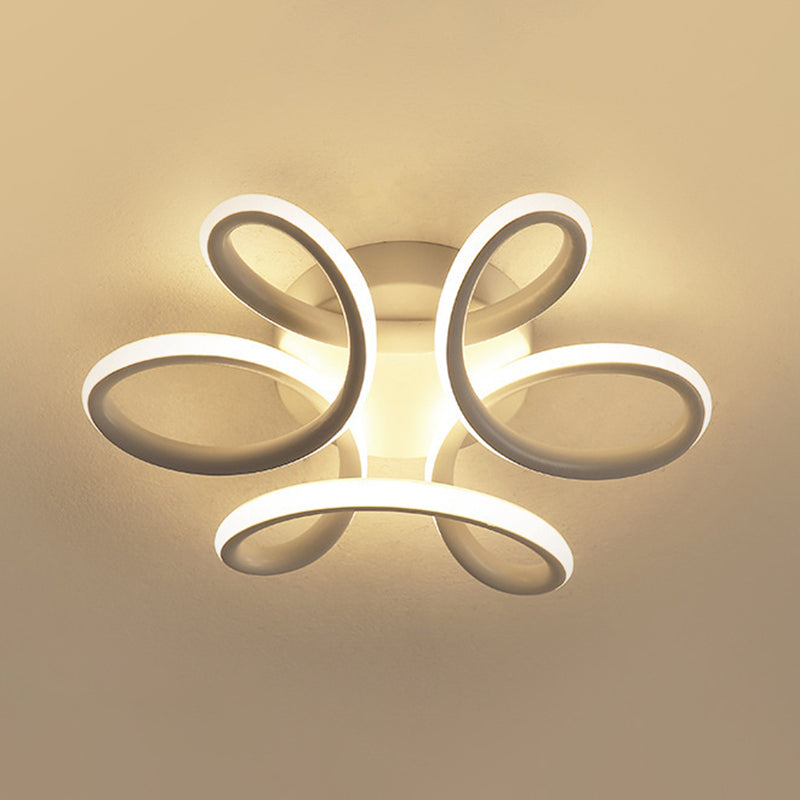 Modern Minimalist LED Ceiling Light Wrought Iron Linear Flush Mount with Acrylic Shade