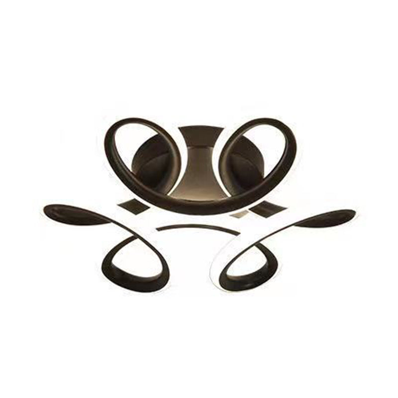 Modern Minimalist LED Ceiling Light Wrought Iron Linear Flush Mount with Acrylic Shade