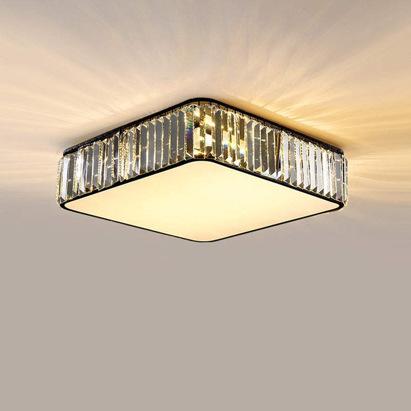 Moderne luxe geometrische inbouw smeedijzeren plafondlamp voor binnen met kristallen kap