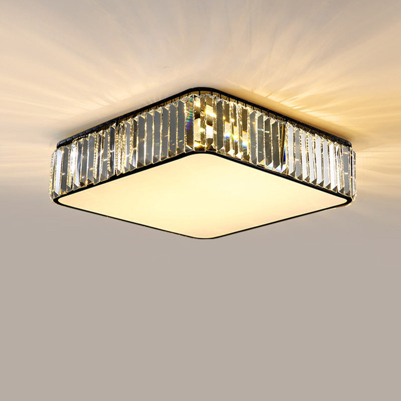Moderne luxe geometrische inbouw smeedijzeren plafondlamp voor binnen met kristallen kap